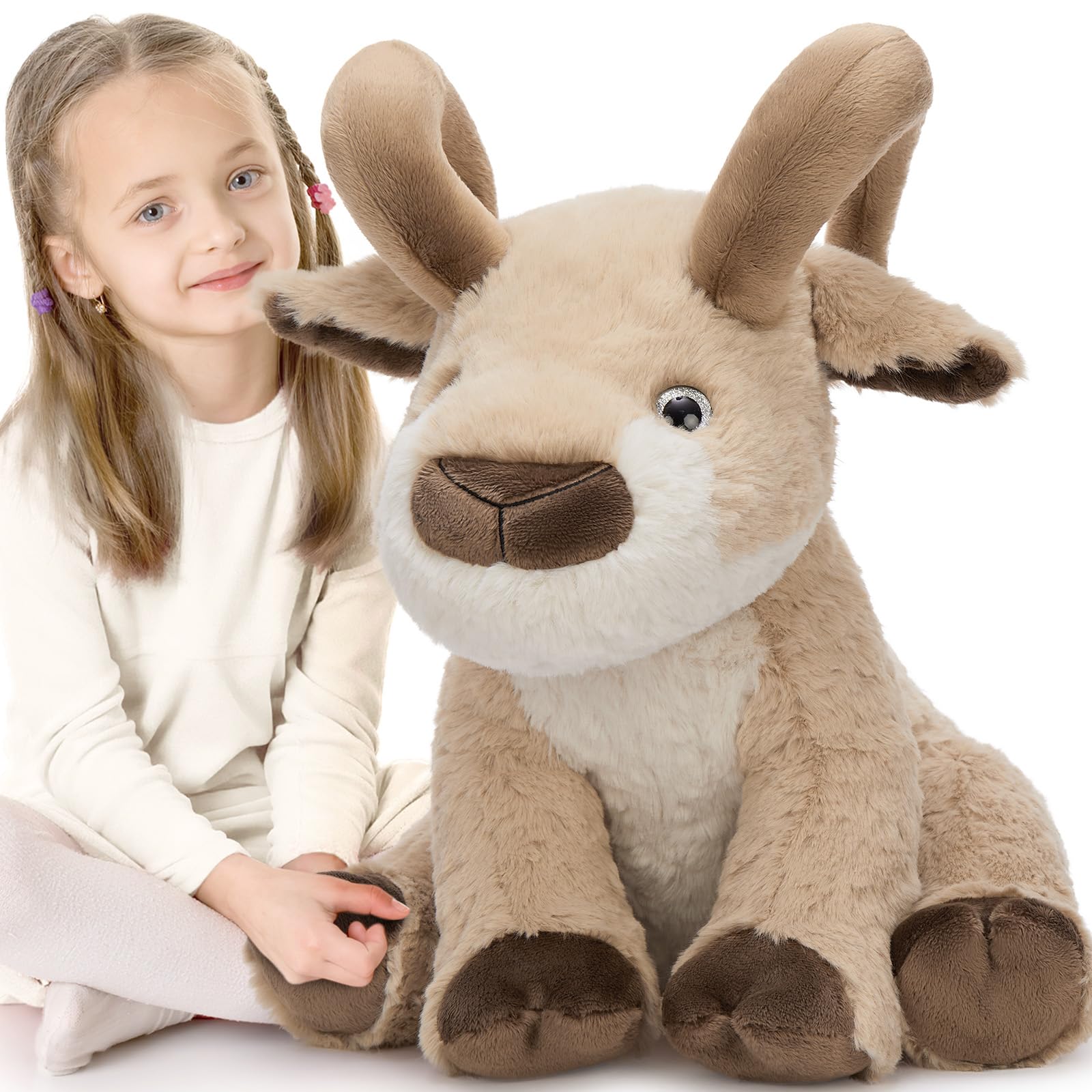 MorisMos Giant Sheep Teddy 50cm, Large Cuddly Lamb Stuffed Animal Plush Toy Soft Big Mountain Goat XXL, Cute Birthday Presents for Kids Girls Boys Girlfriend Party Decorations.