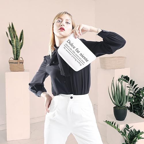 Miniatura 7 de GJTIM Bolsa con cremallera de viaje con temática italiana, cita italiana Sweet Doing Nothing, Dolce Far Niente, regalo para amantes de Italia, Bolso