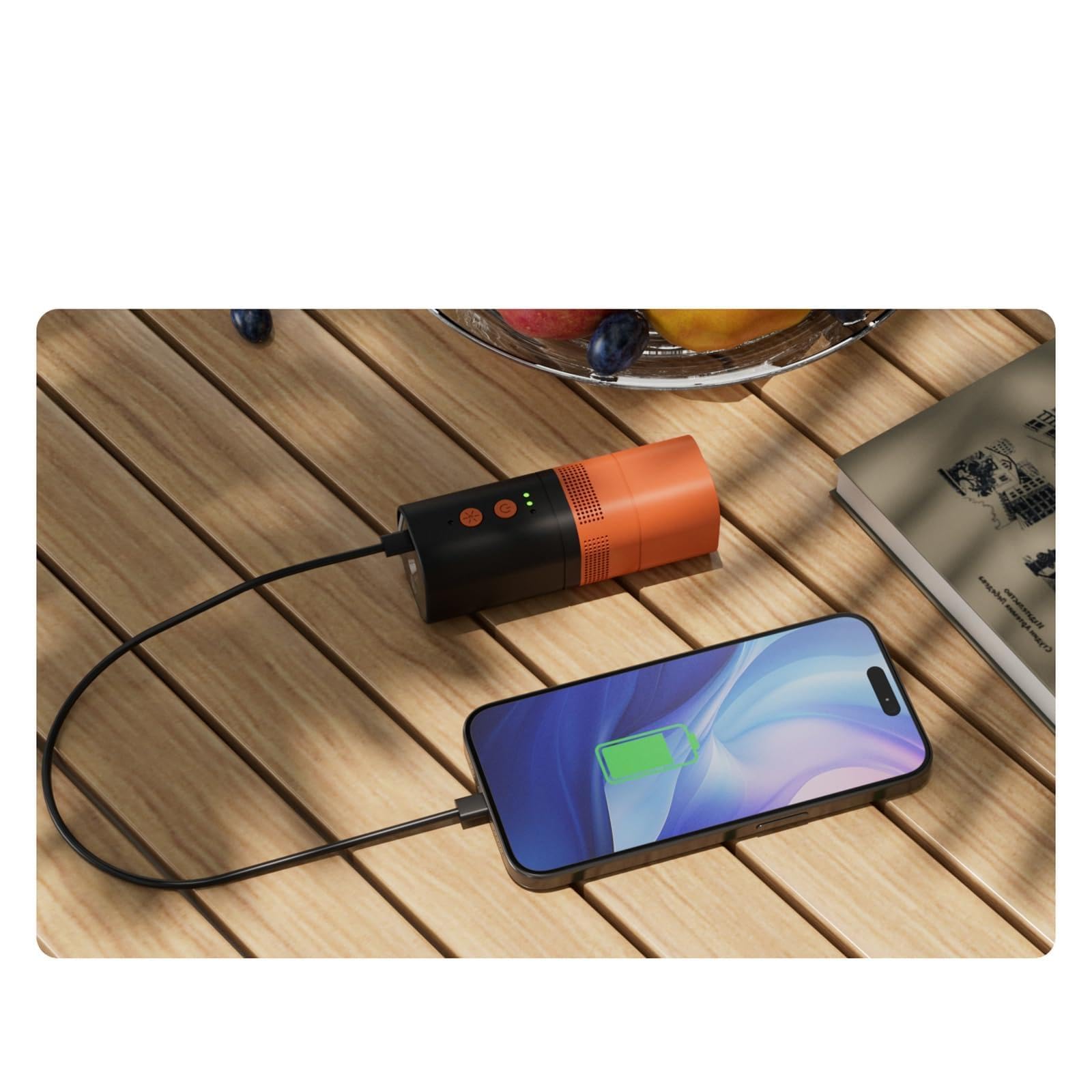 HUIOP Przenośna pompa powietrza, pompa ad Aria 5 kPa pompa elettrica per gonfiabili 20 W 6000 mAh Power Bank ricaricabile pompa Con torcia per galleggianti da Piscina, anelli da nuoto,