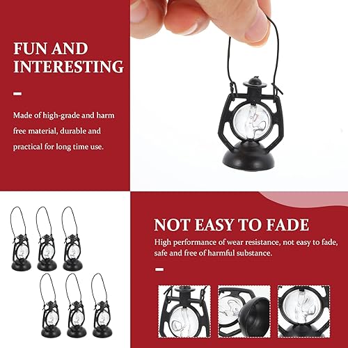 Miniatura 2 de Toddmomy Mini linterna de casa de muñecas, 6 unidades, mini lámpara de queroseno, linterna en miniatura, micro adorno de paisaje, mini linterna para