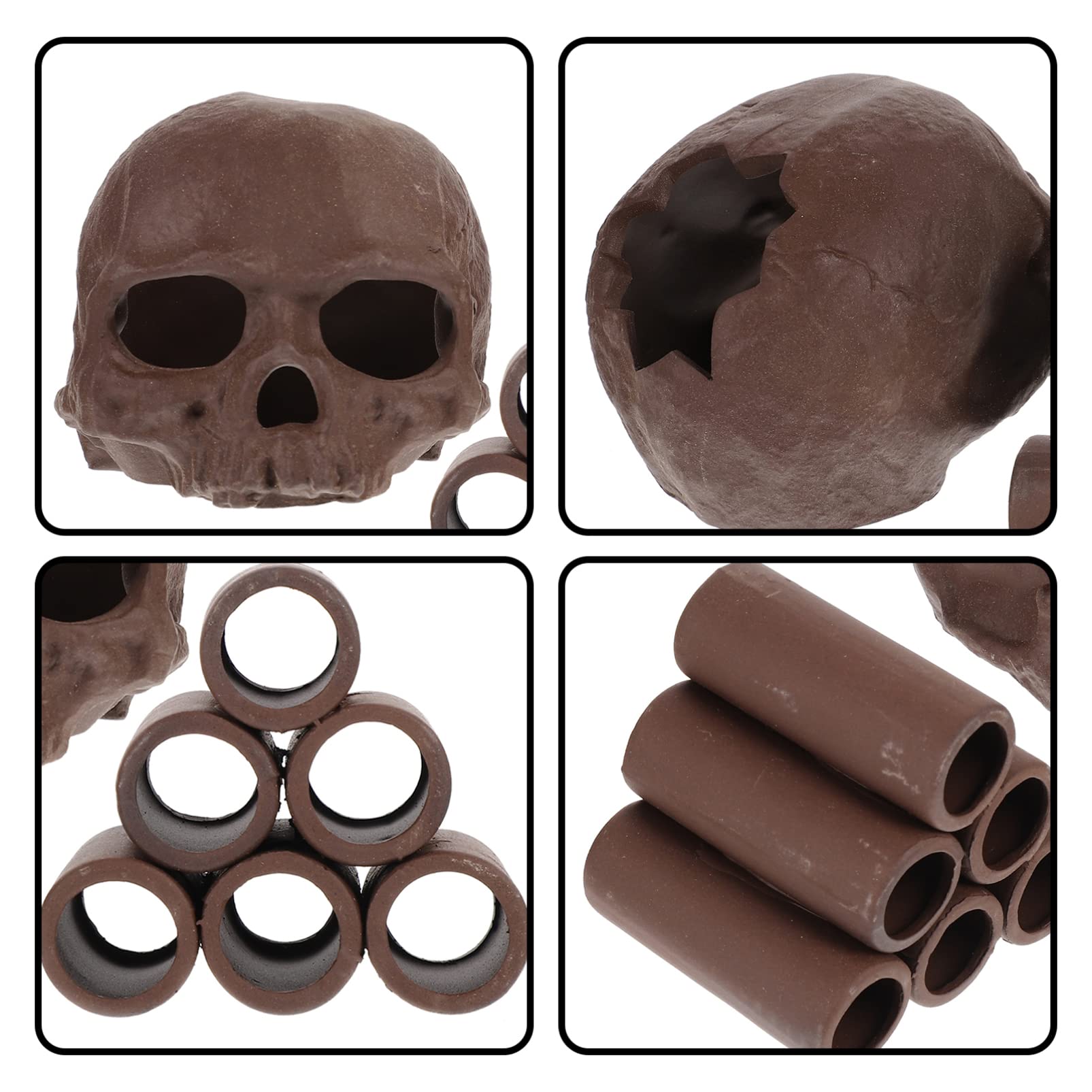 POPETPOP 3 Juegos Olla De Barro del Tanque De Peces Neto Pecera Adornos Pequeños Decoración Pecera Adornos Pecera Cueva De Peces Decorativa Paisajismo Cueva De Peces Arcilla 2 Piezas * 3