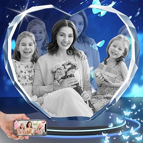 Miniatura 8 de BCSTYPE Foto de cristal 3D, idea de regalo personalizada para el día de San Valentín para mujeres, regalos de fotos personalizados para ella, él,