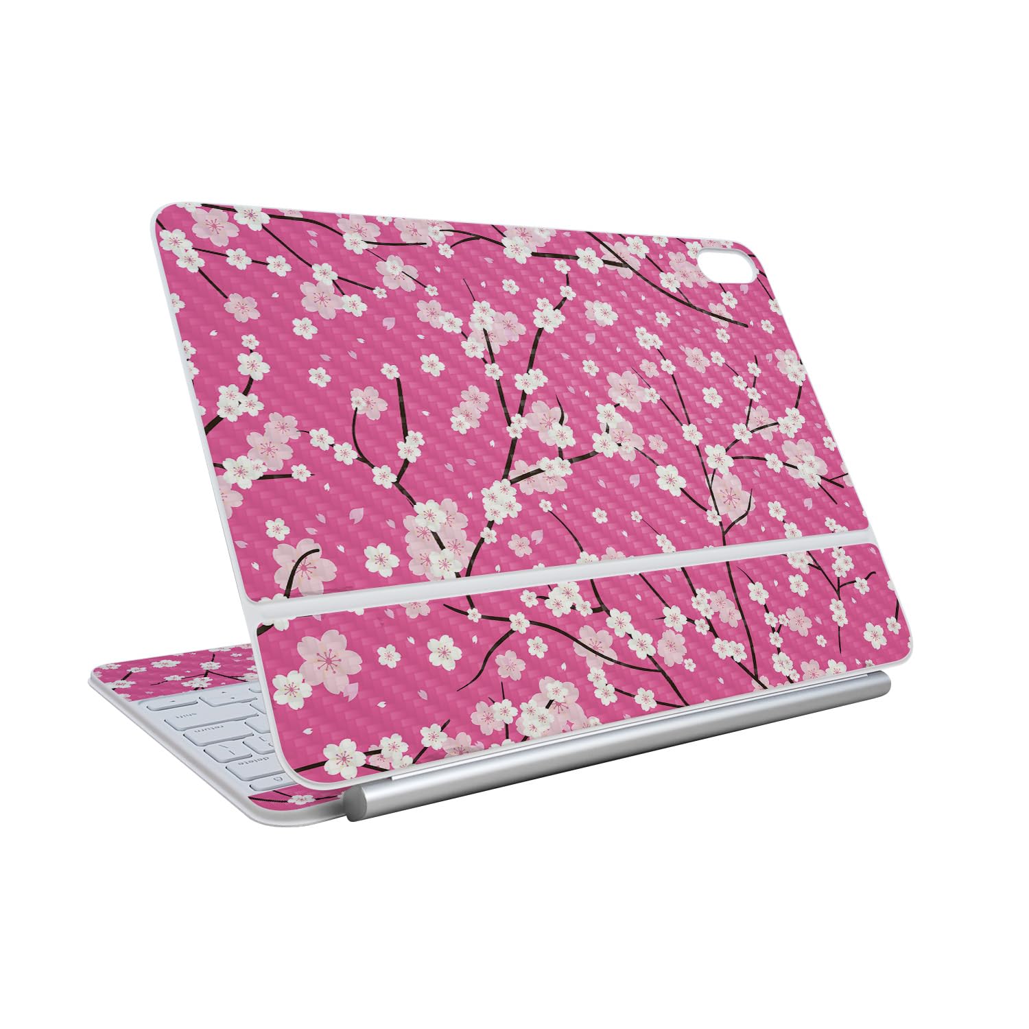 Carbon Fiber Skin Compatible with Apple Magic Keyboard for iPad Air 11-inch (M3) 2025 - Sakura Pink - Premium 3M Vinyl Protective Wrap Decal Cover -
