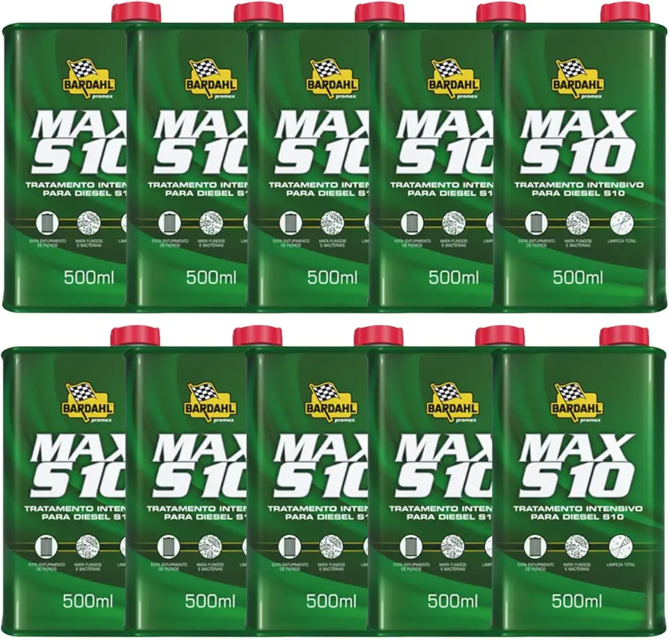 Kit 10 Aditivo Combustível Max S10 Diesel Bardahl 500ml