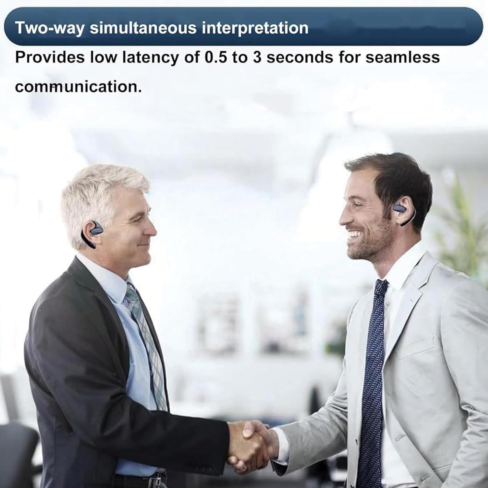 Meacode AI Translation Earbuds, Talk Buds Translator, Traducteur Instantané 144 Langues, 30h Autonomie, Réduction de Bruit, Écouteurs Ouverts (Blanc)