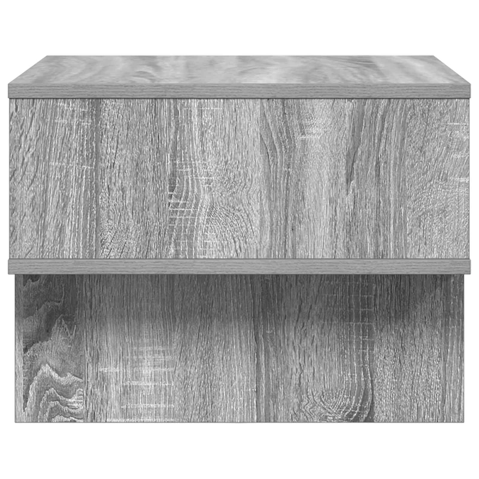 Mesa de centro Sonoma gris 48 x 46 x 35 cm, pequeña mesa auxiliar de madera para salón, moderna mesa de salón con 2 estantes, mesa de sofá compacta