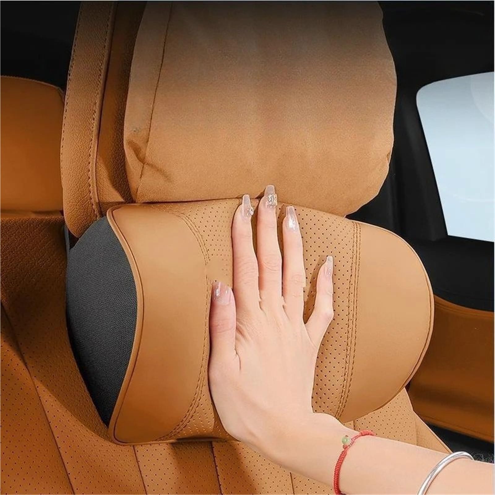 Poggiatesta per seggiolino auto Adatto per Galaxy Geely M9 L7 L6 EX5 Starship 7 Cuscino per il collo Supporto lombare Sedile di guida per auto Vita(Headrest-Red)