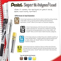 Vista 3 de Minas de Pentel Super Hi-Polymer, Gris