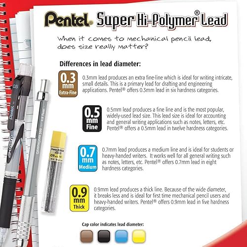 Miniatura 3 de Minas de Pentel Super Hi-Polymer Gris