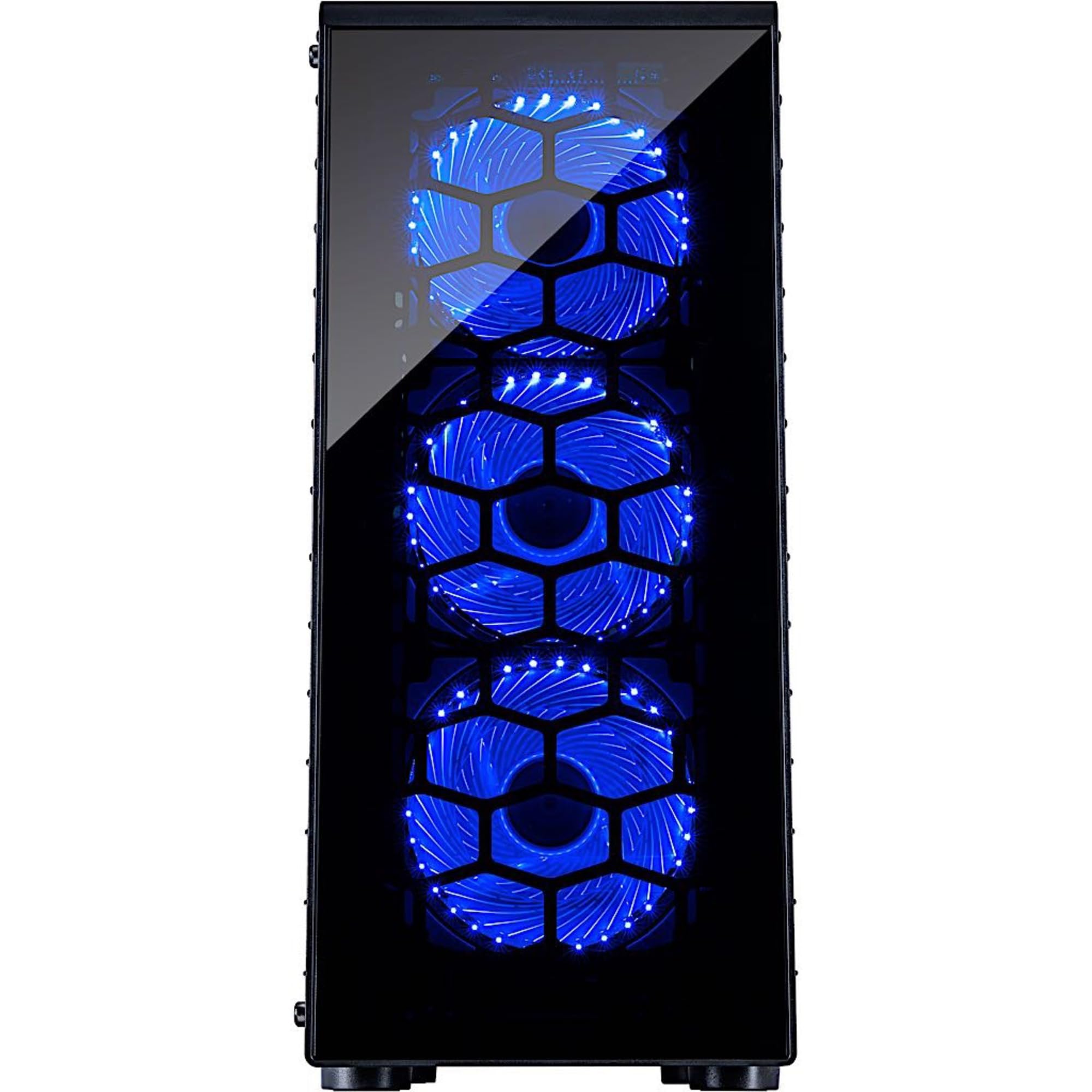 Inter-Tech CXC2 Torre Negro - Caja de ordenador (Torre, PC, Vidrio templado, Negro, ATX,ITX,Micro ATX, Azul)