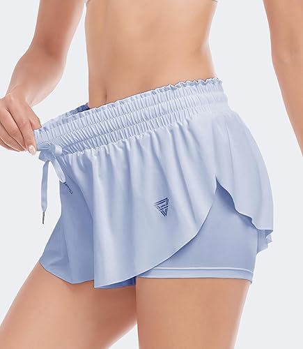 Miniatura 3 de Pantalones cortos fluidos para mujer, diseño de mariposa, para verano, atléticos, preparados, para correr, entrenar