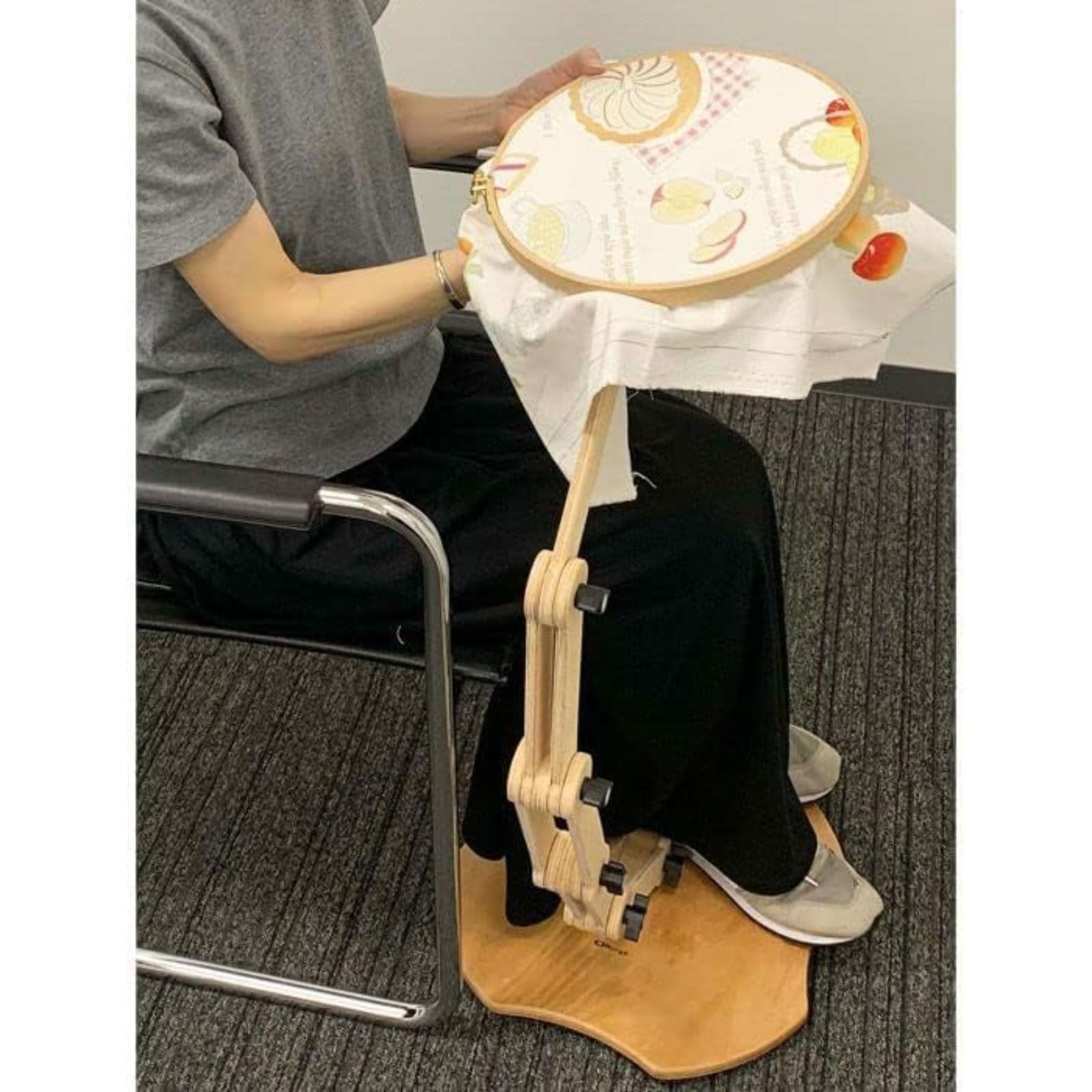 Soporte de bordado Soporte de aro de bordado, soporte de mesa de bordado ajustable, hecho de madera natural pulida a mano, ideal para bordado a mano Punto de cruz