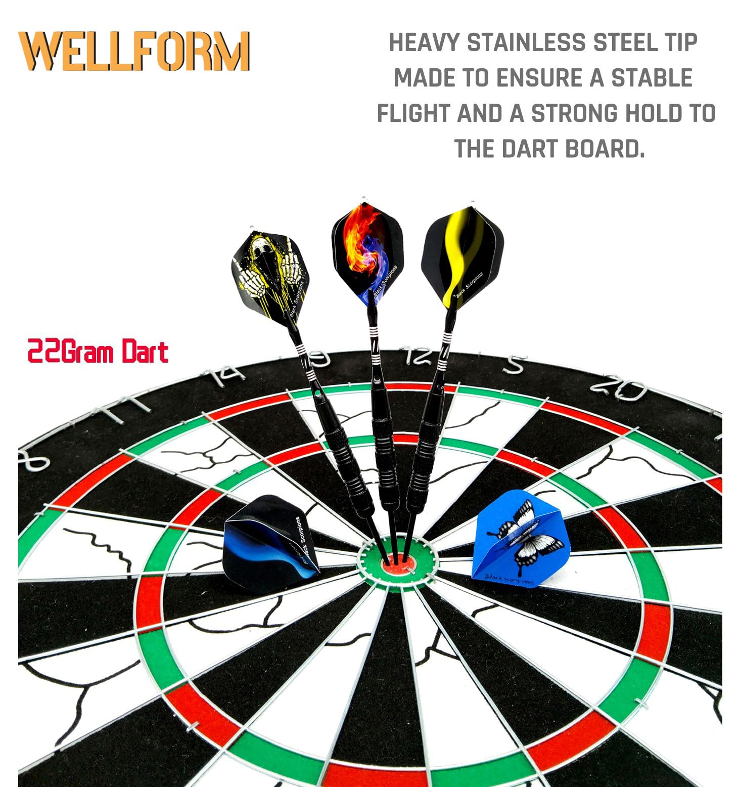 Amazon.co.jp: MM MOR&MAX ダーツメタルチップセット 12個パック 22g