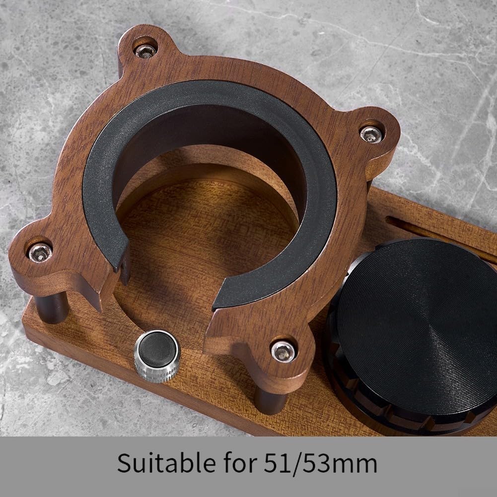 Uchwyt na tamper do kawy, 51/58 mm, uchwyt do ekspresu do kawy, orzech włoski, stojak do wyciskania espresso, dystrybutor, akcesoria dla baristów i miłośników kawy