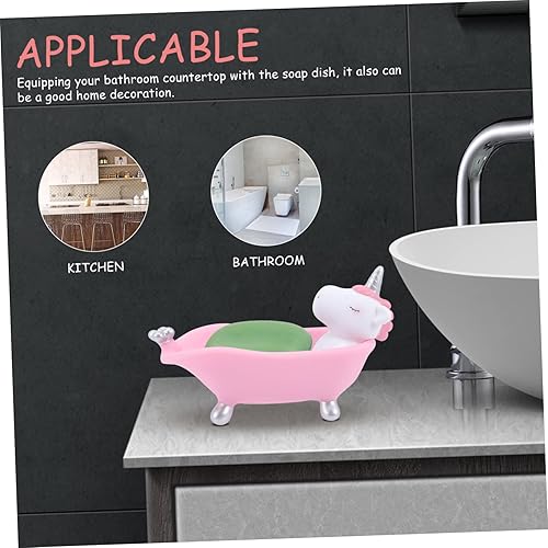 Miniatura 4 de Jabonera decorativa de dibujos animados lindo soporte para caja de jabón para baño, cocina, encimera, bandeja de jabón para almacenamiento de jabón