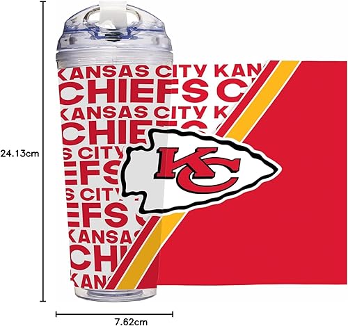 Miniatura 15 de Rico Industries NFL Football - Vaso de acrílico de 24 onzas con tapa con bisagras, vaso de doble pared con licencia oficial para fanáticos de la NFL