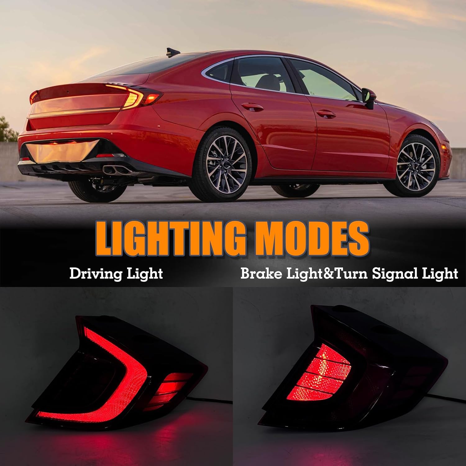 Halogen Tail Light Without LED Turn Signal Assembly Compatible With 2020-2022 Hyundai Sonata N Line, SE, SEL, SEL Tail Lamp Right Passenger Side Replacement HY2805167 92402-L0000 11919700