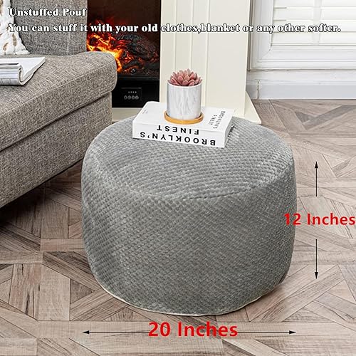 Miniatura 2 de Puf otomano sin relleno, reposapiés otomano (sin relleno), taburete de pie, puf de suelo, silla mullida de 20 x 20 x 12 pulgadas, silla de suelo,
