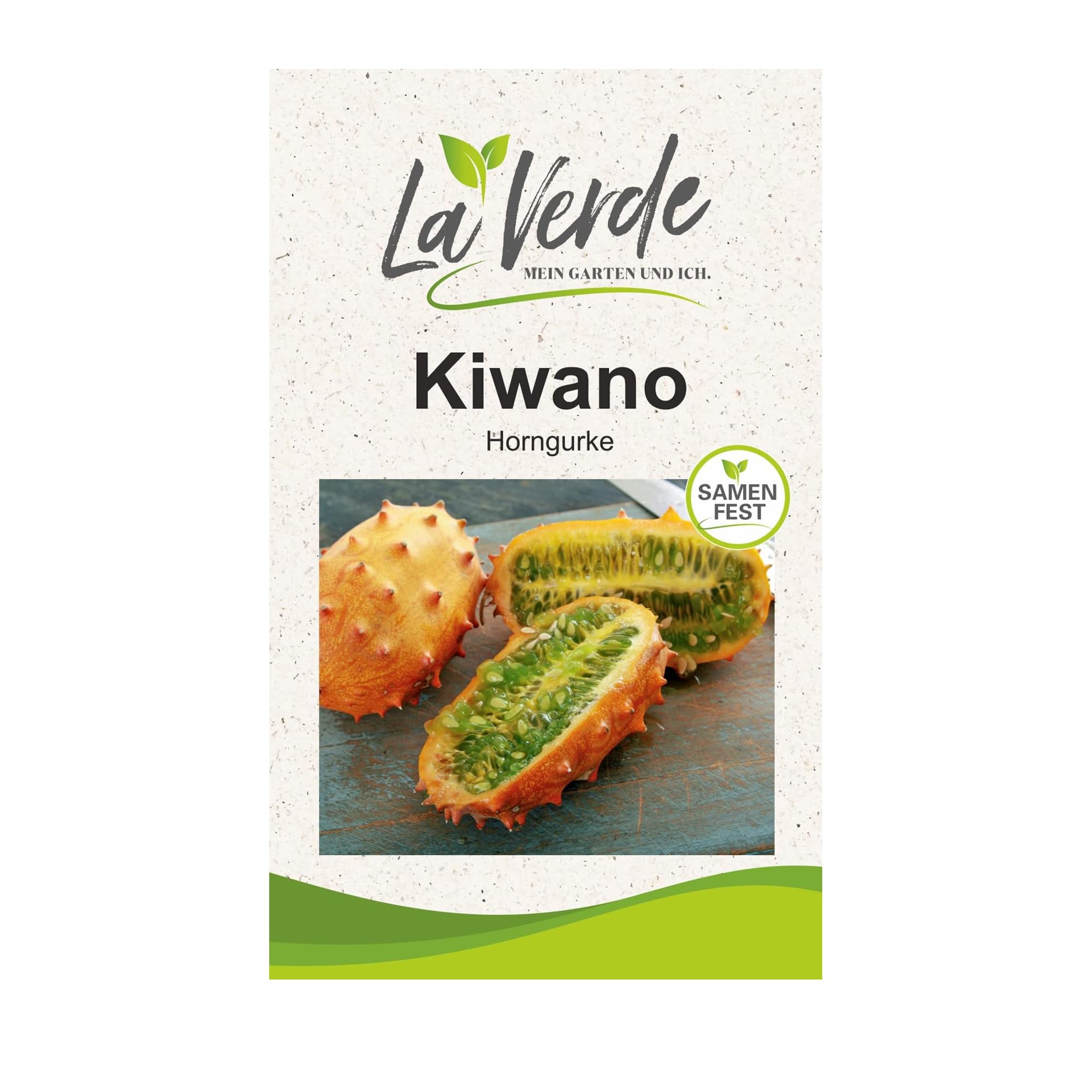 La Verde MEIN GARTEN UND ICH. Kiwano Gurken Samen für ca. 8-10 Pflanzen, exotische Horngurke mit aromatischem Geschmack, dekorative Früchte, Saatgut ohne Gentechnik