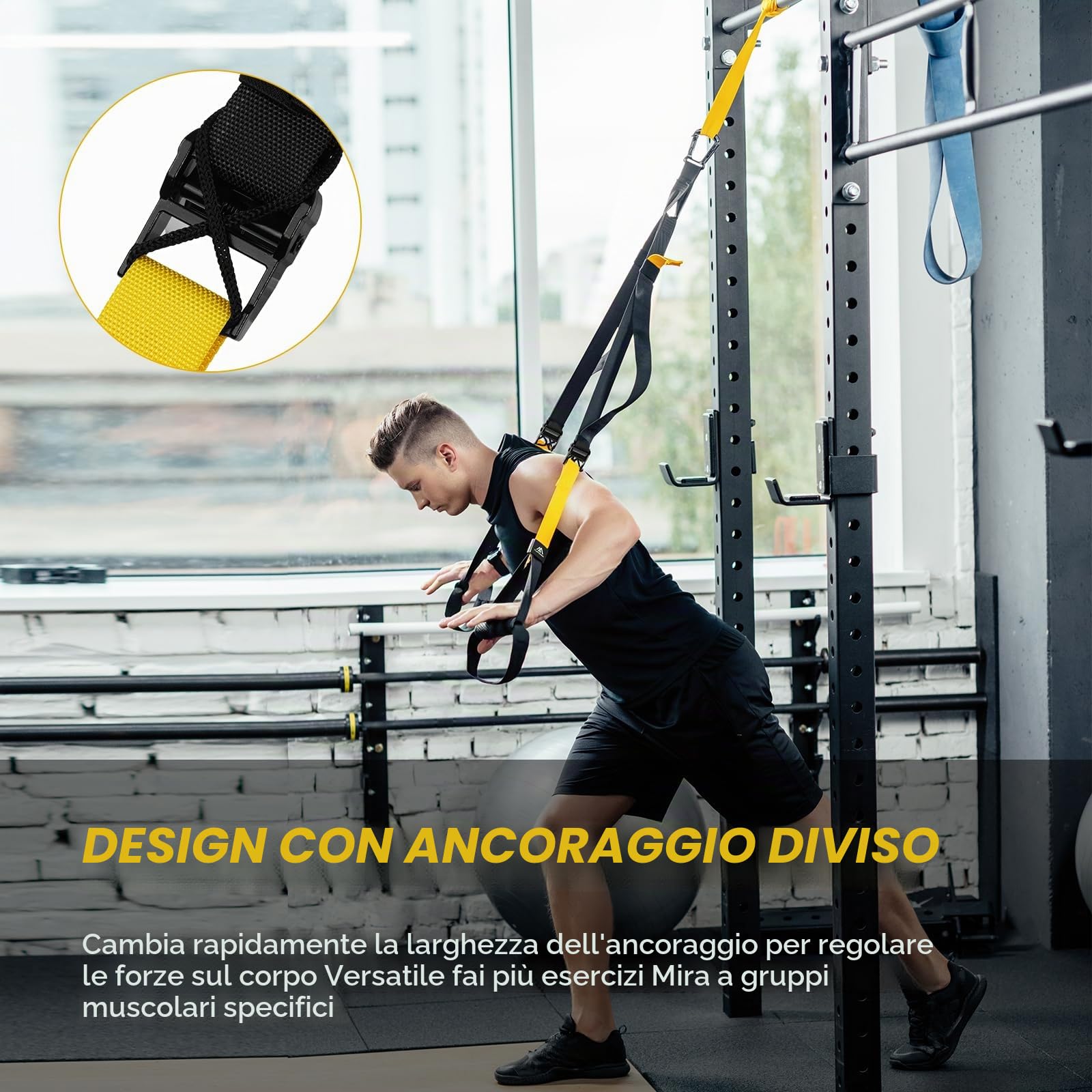 Flintronic Allenamento Sospensione Sling Trainer Set, Kit per Allenamento a Sospensione, Trx Fitness Da Casa, Sistema di Allenamento in Sospensione, Allenamento Sospensione per Palestra in Casa