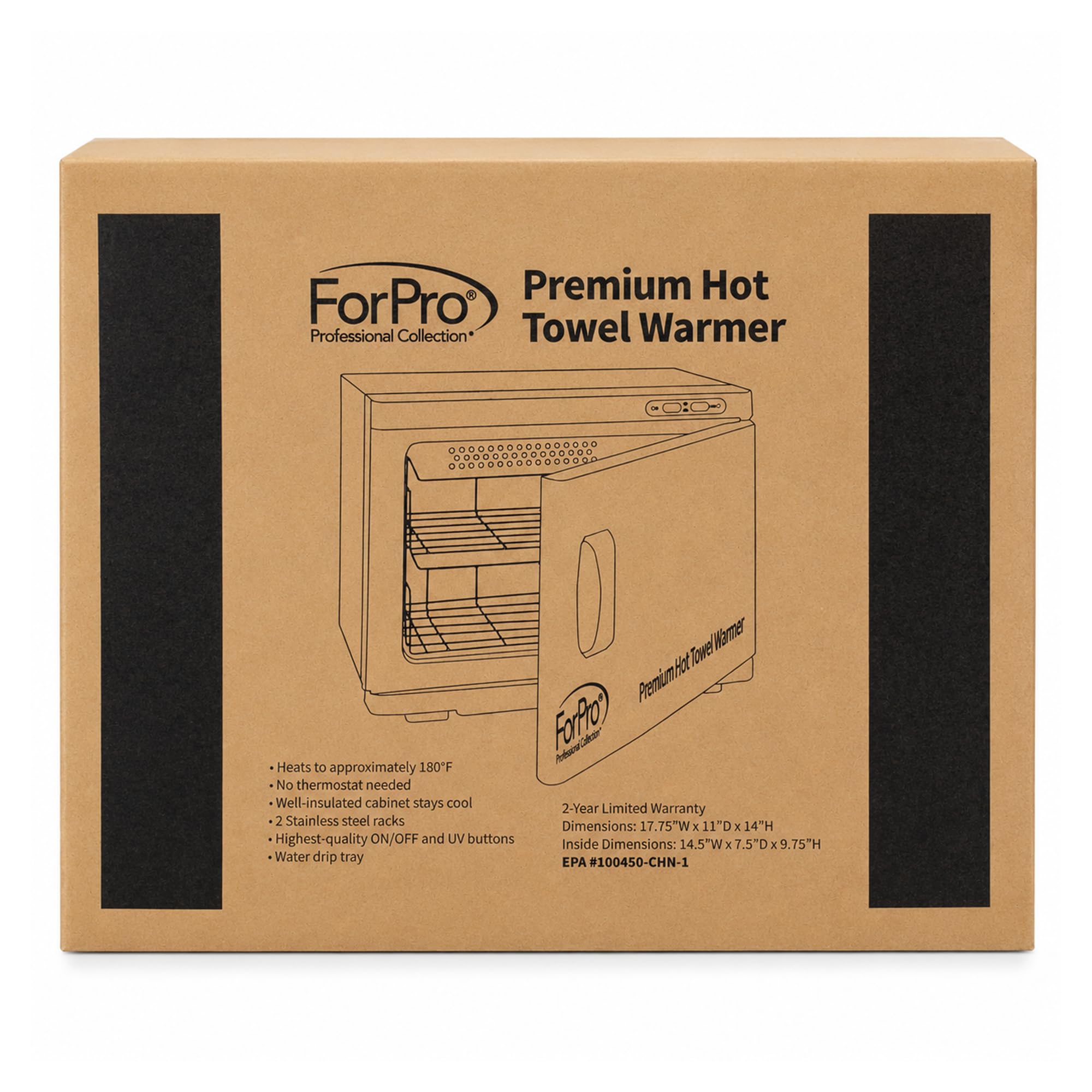 ForPro - Scaldasalviette di alta qualità, sterilizzazione UV, capacità 24 asciugamani, resistente alla ruggine, 45,1 cm L x 28 cm P x 35,6 cm H