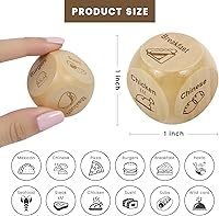 Vista 2 de 2 piezas de dados de madera para juegos de decisión de comida, dados para noche de citas, regalo para parejas, para él o ella, para cumpleaños