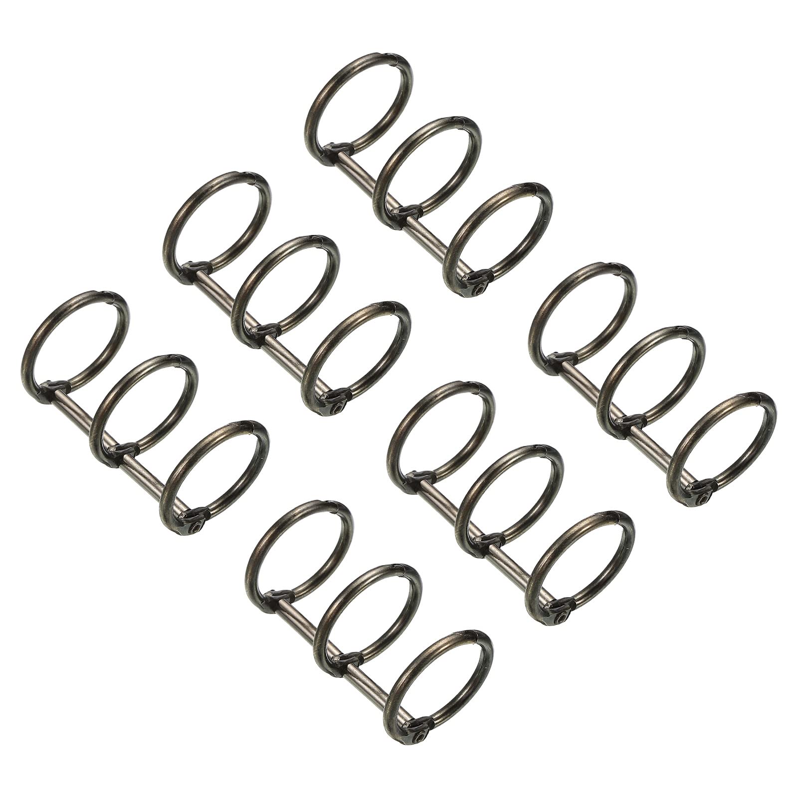 PATIKIL 0.79" Dia 3-Rings Book Rings, 6 Pack Metal Binder Rings Loose Leaf Ring Detachable for Office Desk Calendar Photo Album, Dark Grey