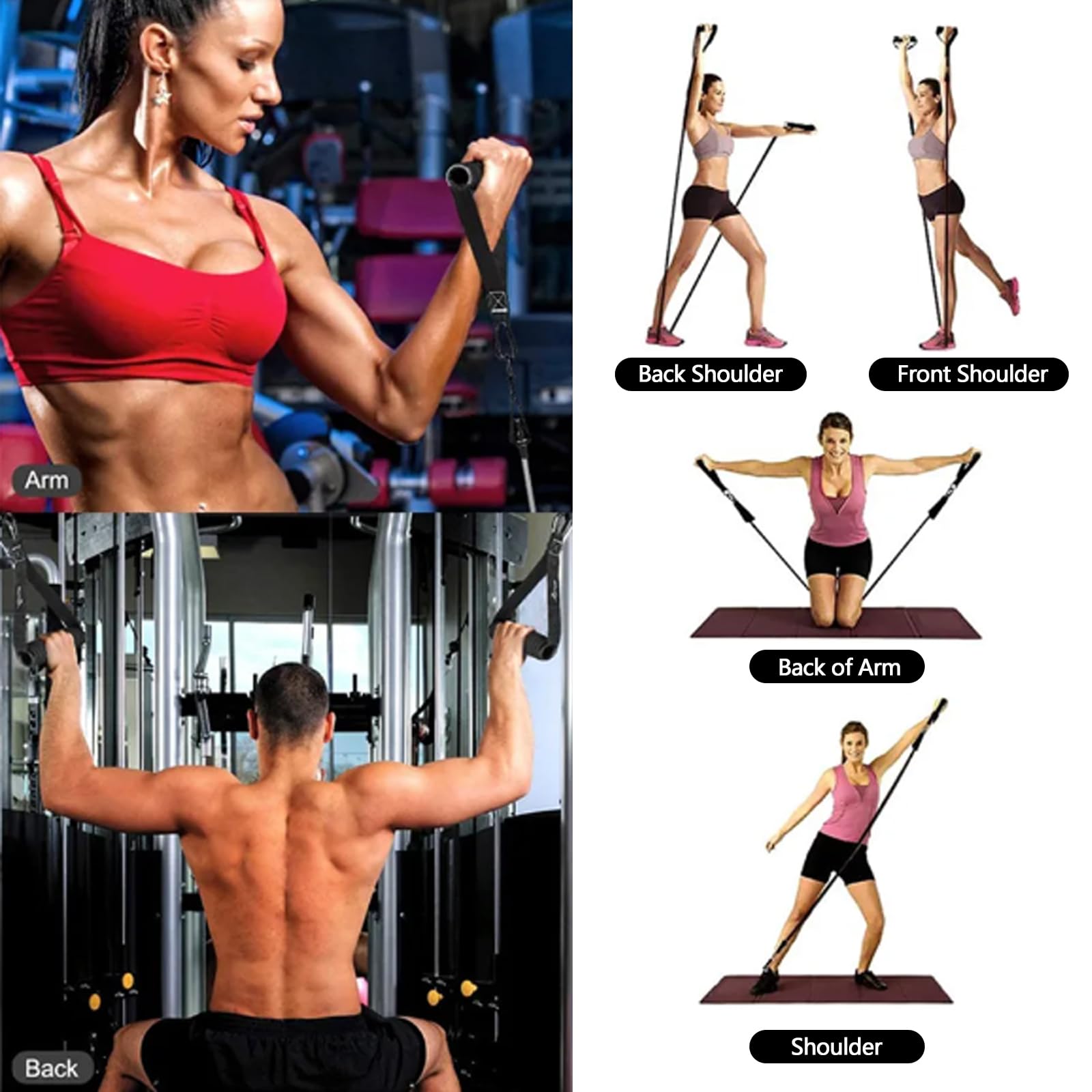 Set Fasce Di Resistenza Con Accessori - Per Trazioni, Allenamento, Yoga E Fisioterapia, 5 Livelli Di Tensione - Foto 7