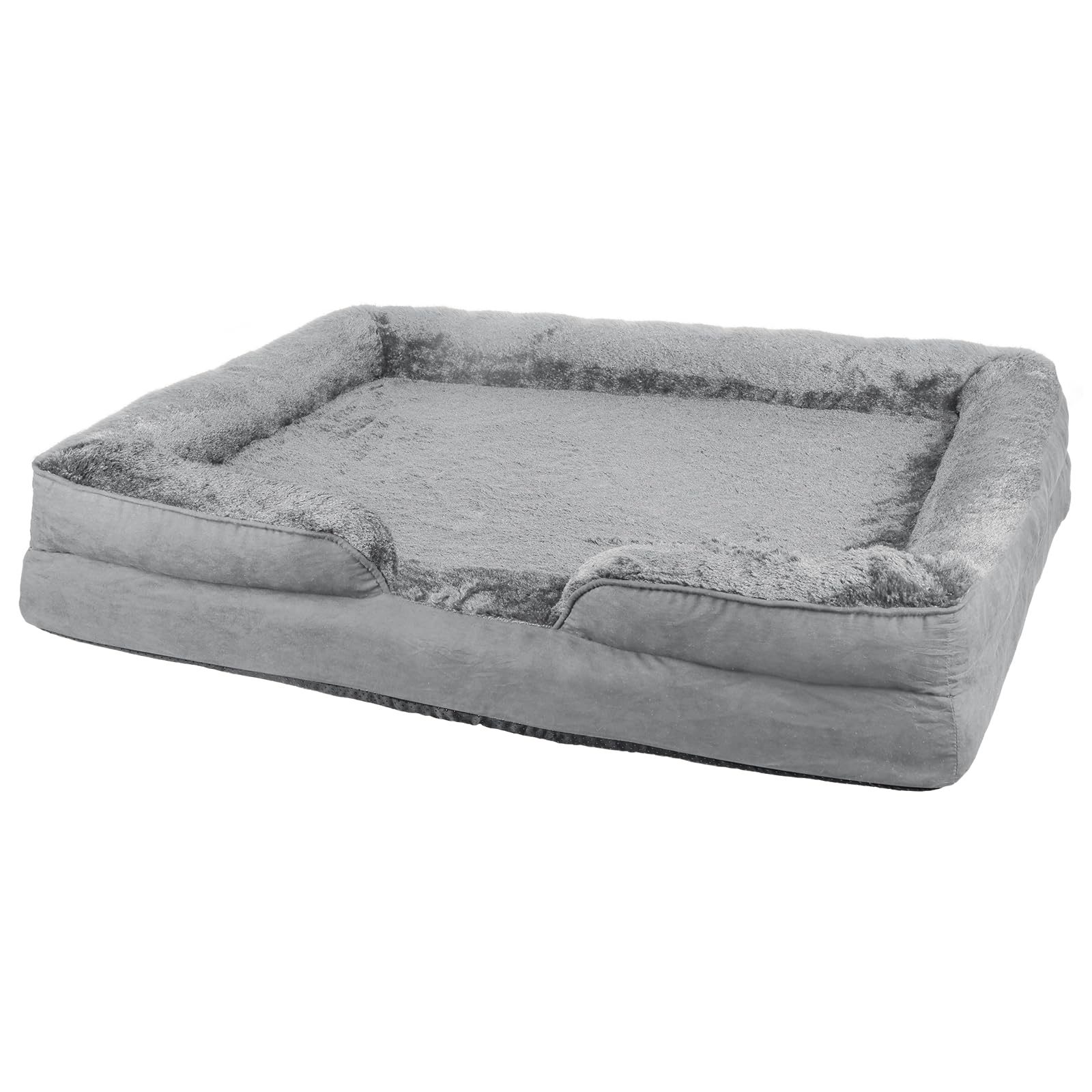 Cesta para perro, alfombra gruesa ultra suave, cojín para perro, desenfundable, cama para perro, lavable, memoria de forma impermeable, 105 x 80 x 20 cm (gris)