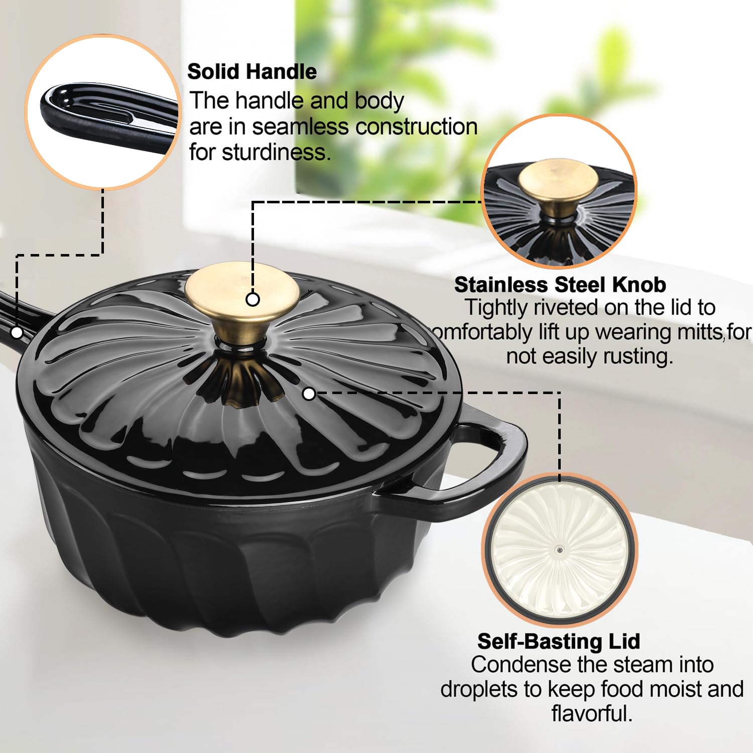 1 Quart Enameled Cast Iron Saucepan With Lid - Gradient Pink, Mini Dutch Oven For Sauces, Oven Safe - View #7