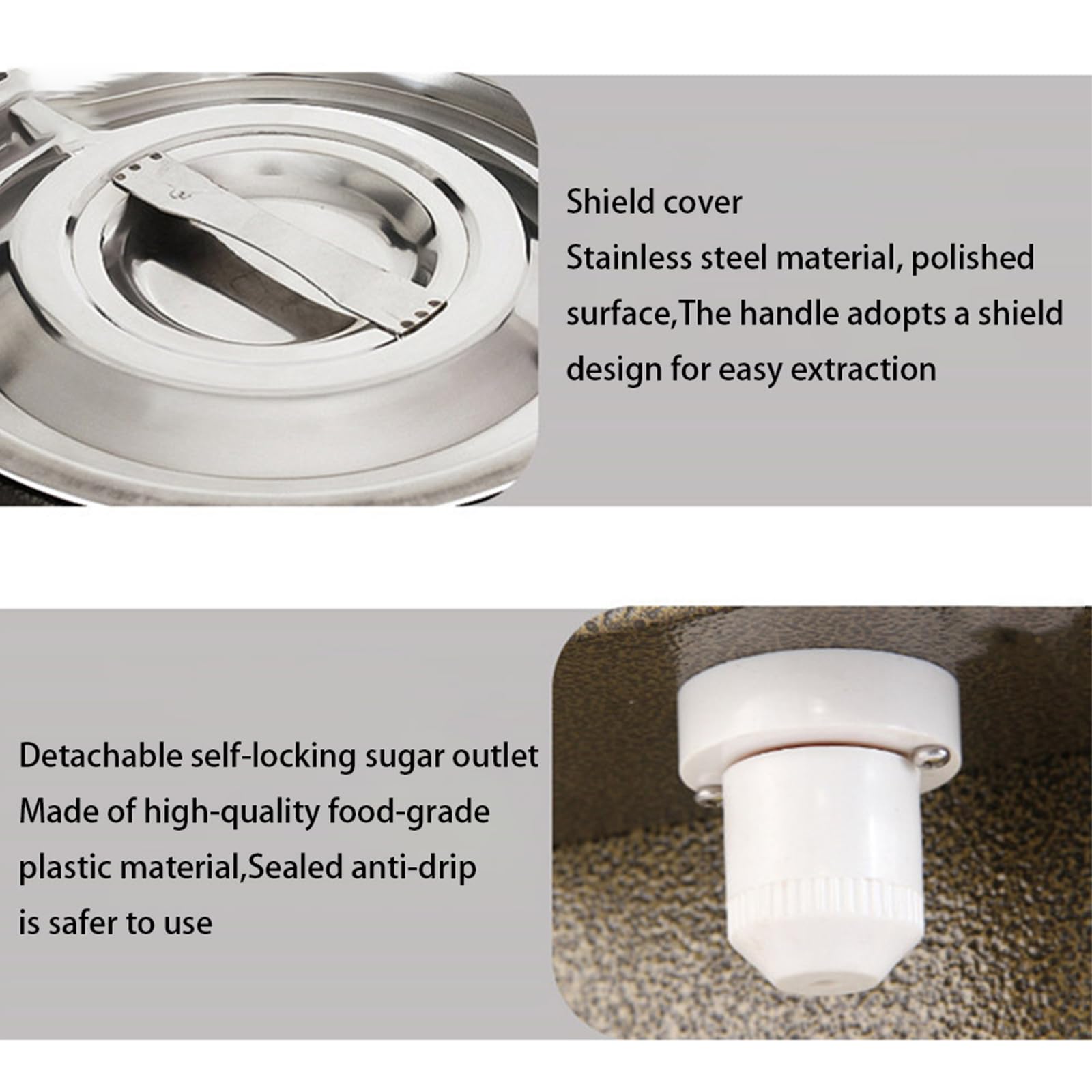 PEIXEN Distributeur de Poudre de Fruits 500 W, Distributeur de Sucre de Fruits de 8 litres, Distributeur de sirop de Sucre, doseur de Confiture, 16 réglages de Groupe, pour magasins de thé au Lait