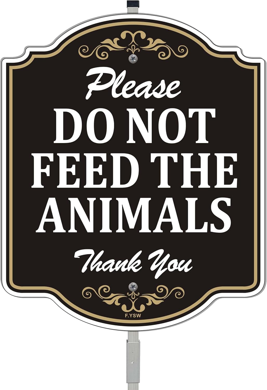 Please Do Not Feed The Animals Thank You Sign 12″ x 10″ With 35″ Long Metal Stake With Stand Aluminum Outdoor Use Yard Business
