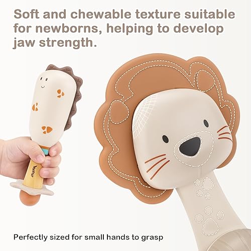 Miniatura 6 de Sonajeros para bebés, juguetes de dentición de 3 a 6 meses, juguetes para bebés de 0 a 6 meses, juguetes sensoriales para bebés recién nacidos,