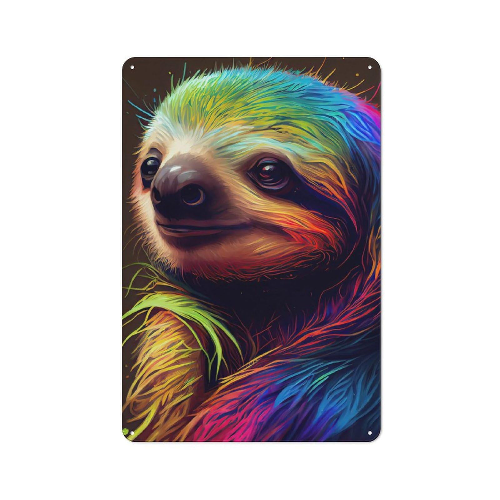 Junmoney The Kindless Sloth Metal Wall Sign 30X20cm Featuring For Living Room Wall, For Metal Sign Collectors, For Garage And Workshop Walls