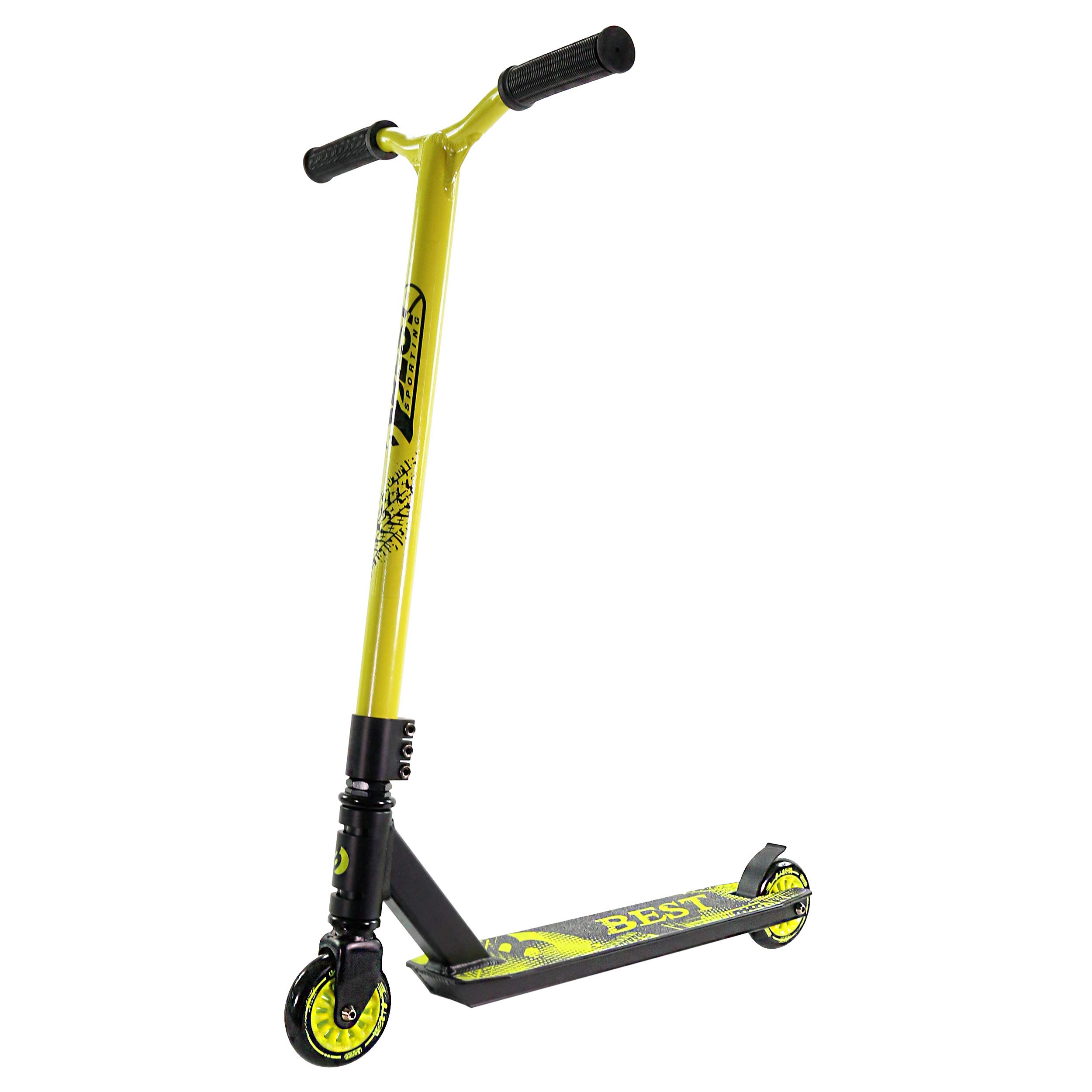 Best Sporting Trottinette pour acrobatique, freestyle, noir/jaune