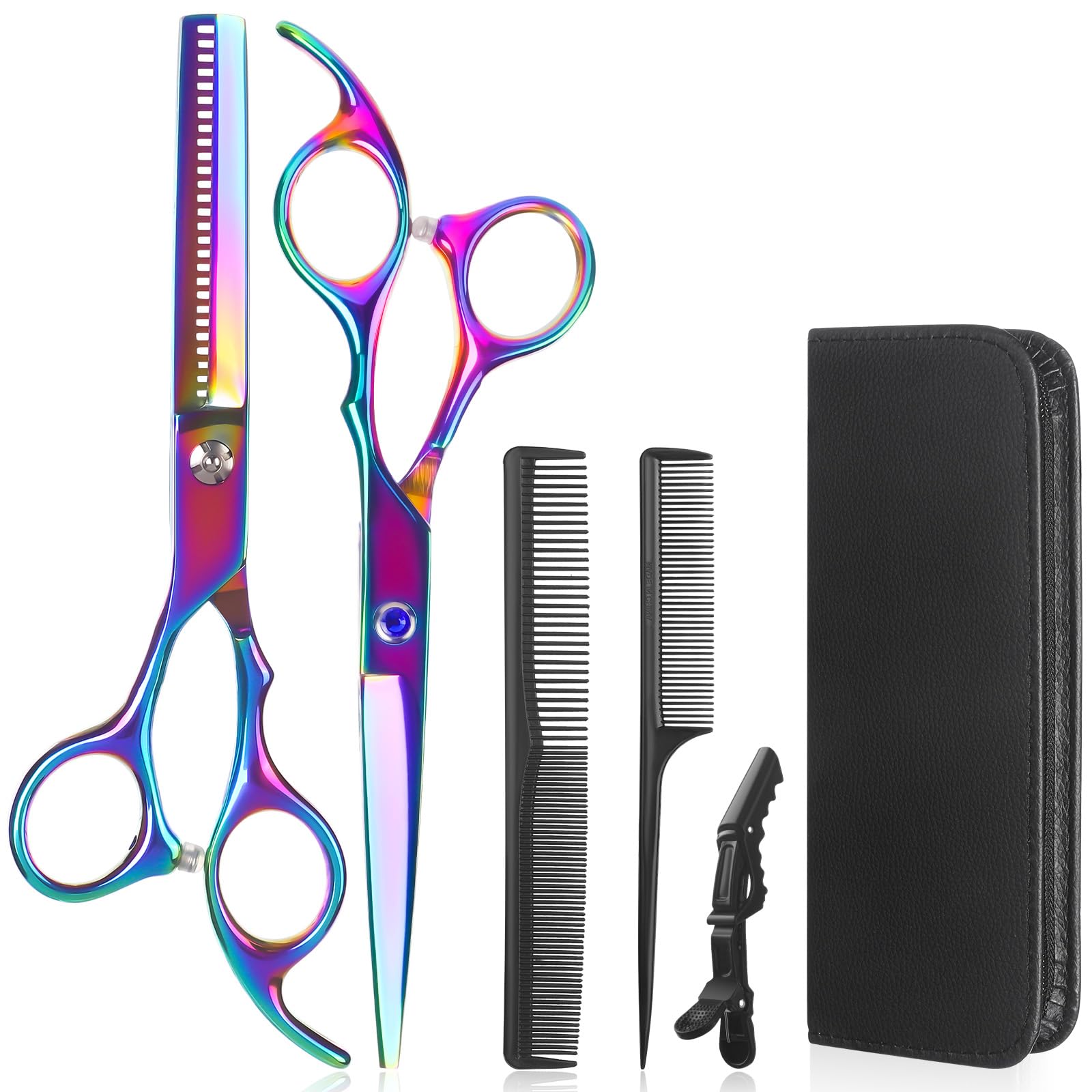 Lictin Kit Ciseaux Coiffure Professionnel 4-in-1