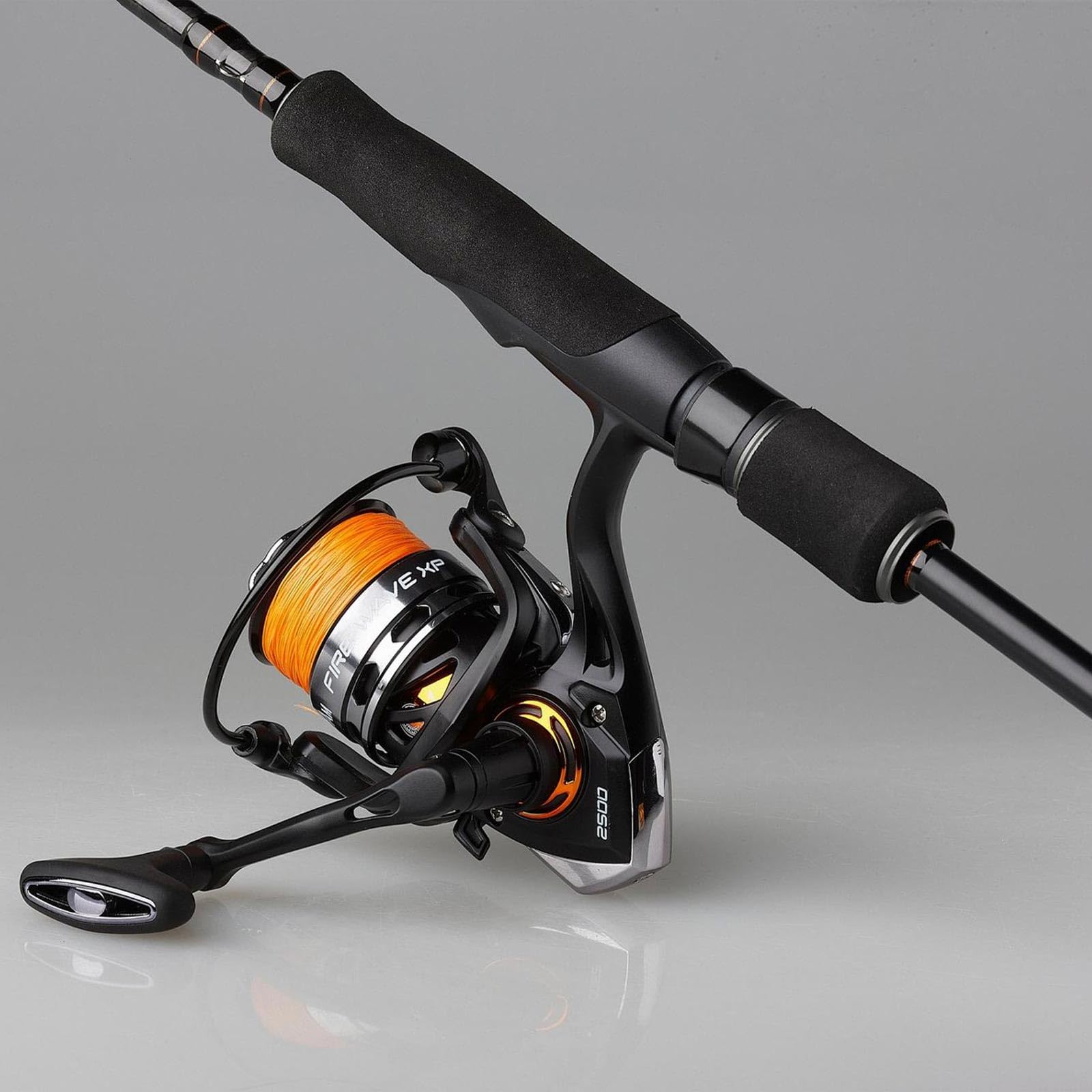 DAM Fire Wave XP Spinning Combo, Süßwasserangler Angelrute Rolle Hecht Barsch Zander mehr, Starkes Leichtgewicht Vielseitig, Schwarz, 2.13m schnelle Rute, 2500er Rolle