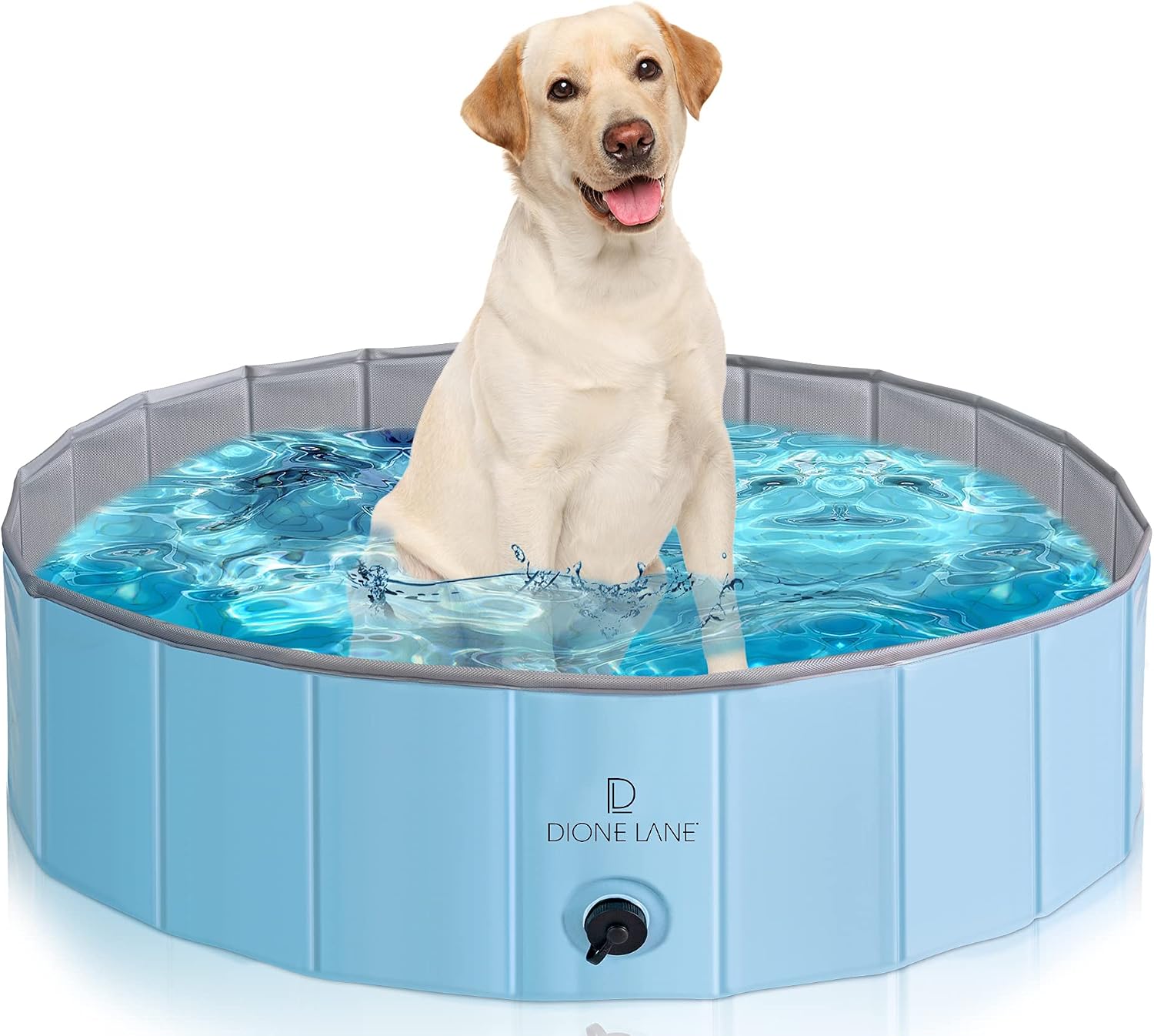 Dione Lane Dog Pool Plastic Foldable - Kiddie Pool for Dogs - Hard Plastic Pool for Kids - Foldable Pool - Pet Pool - Portable Pool - Wading Pool - Dog Swimming Pool - Dog Pools