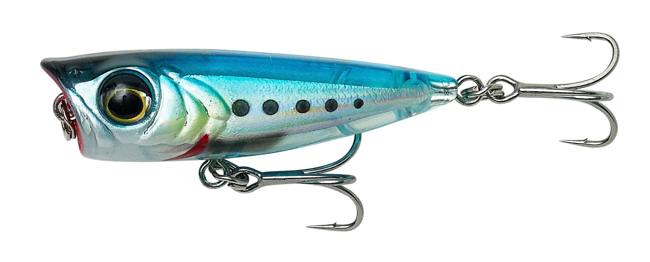Savage Gear Micro Popper – Ultra-Realistic Topwater Lure for Saltwater & Freshwater – Bass, Trout & Predator Fish – Long-Casting, Loud Popping & Rattling Action Icecube 5.5 cm
