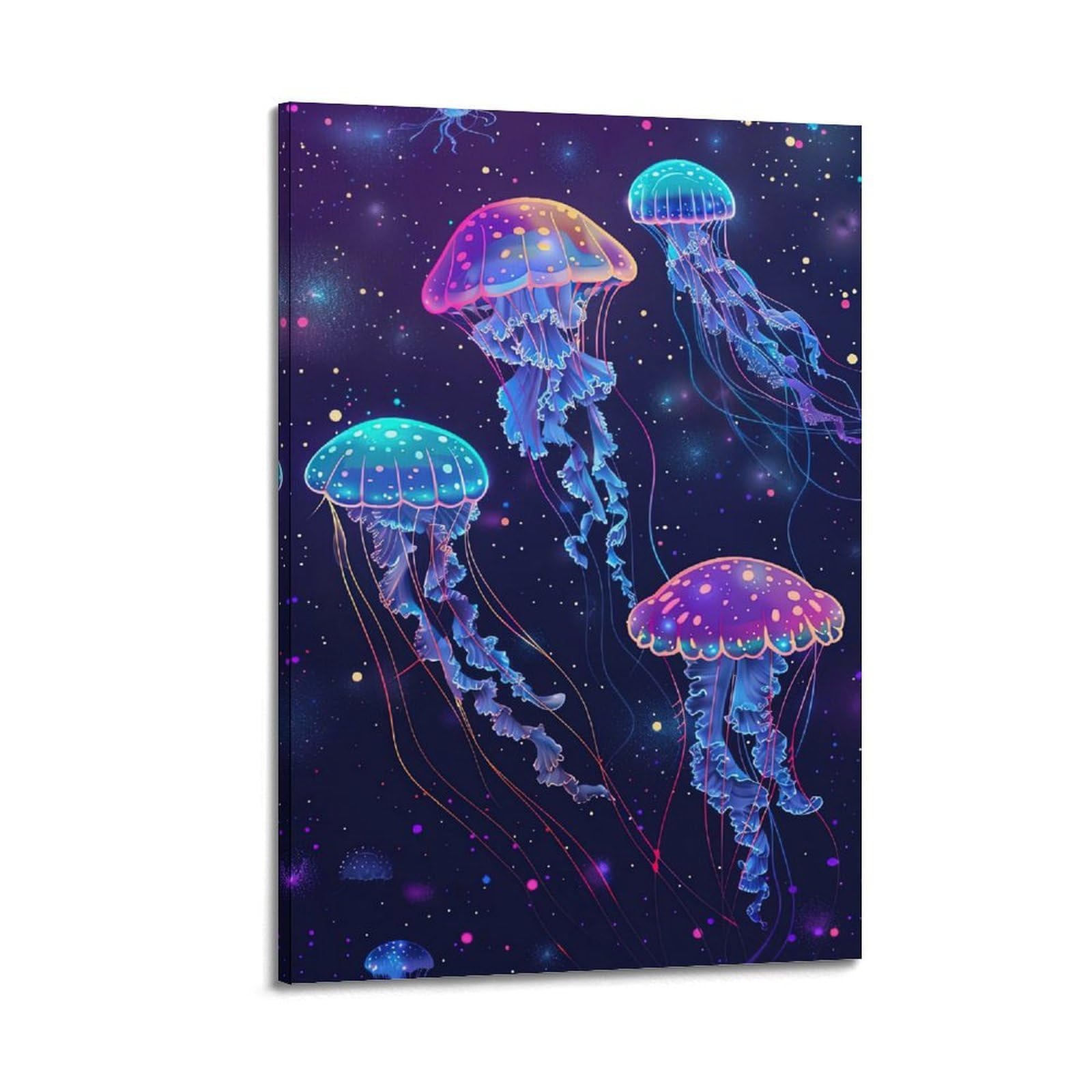 WPHSFX Marine Animal Poster Starlit Jellyfish Fantasy Poster Decorative Painting Canvas Wall Posters And Art Picture Print Modern Family Bedroom Decor Posters 20x30inch(50x75cm)