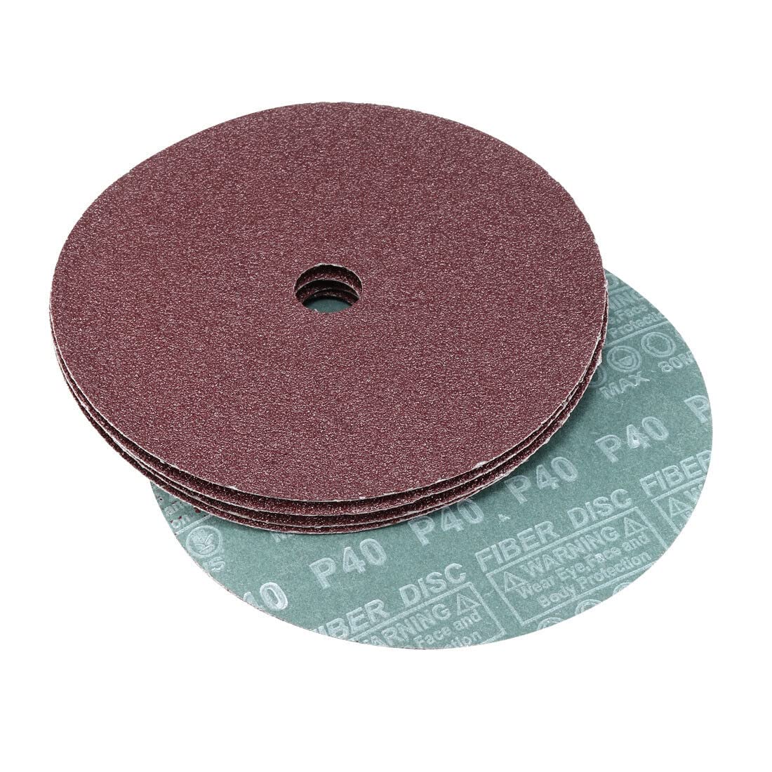 Tool Parts and Accessories 7-Inch X 7/8-Inch Aluminum Oxide Resin Fiber Discs Center Hole 40 Grit 10 Pcs (#CN-140824-00529)