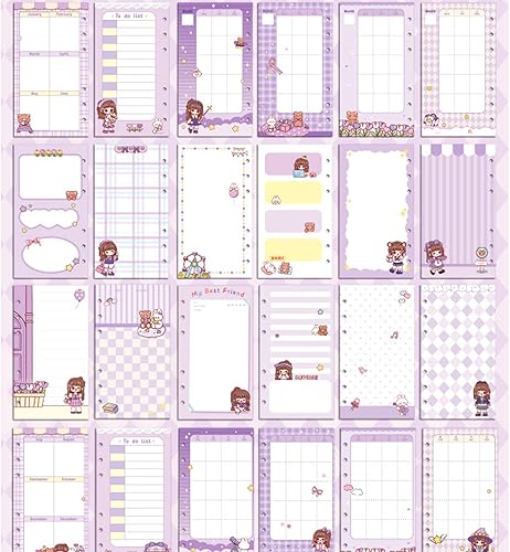 Miniatura 7 de Cuaderno de PVC recargable hecho a mano con 6 anillas, organizador de diario de viaje con bolsillo para mujeres y hombres, hojas sueltas, papel