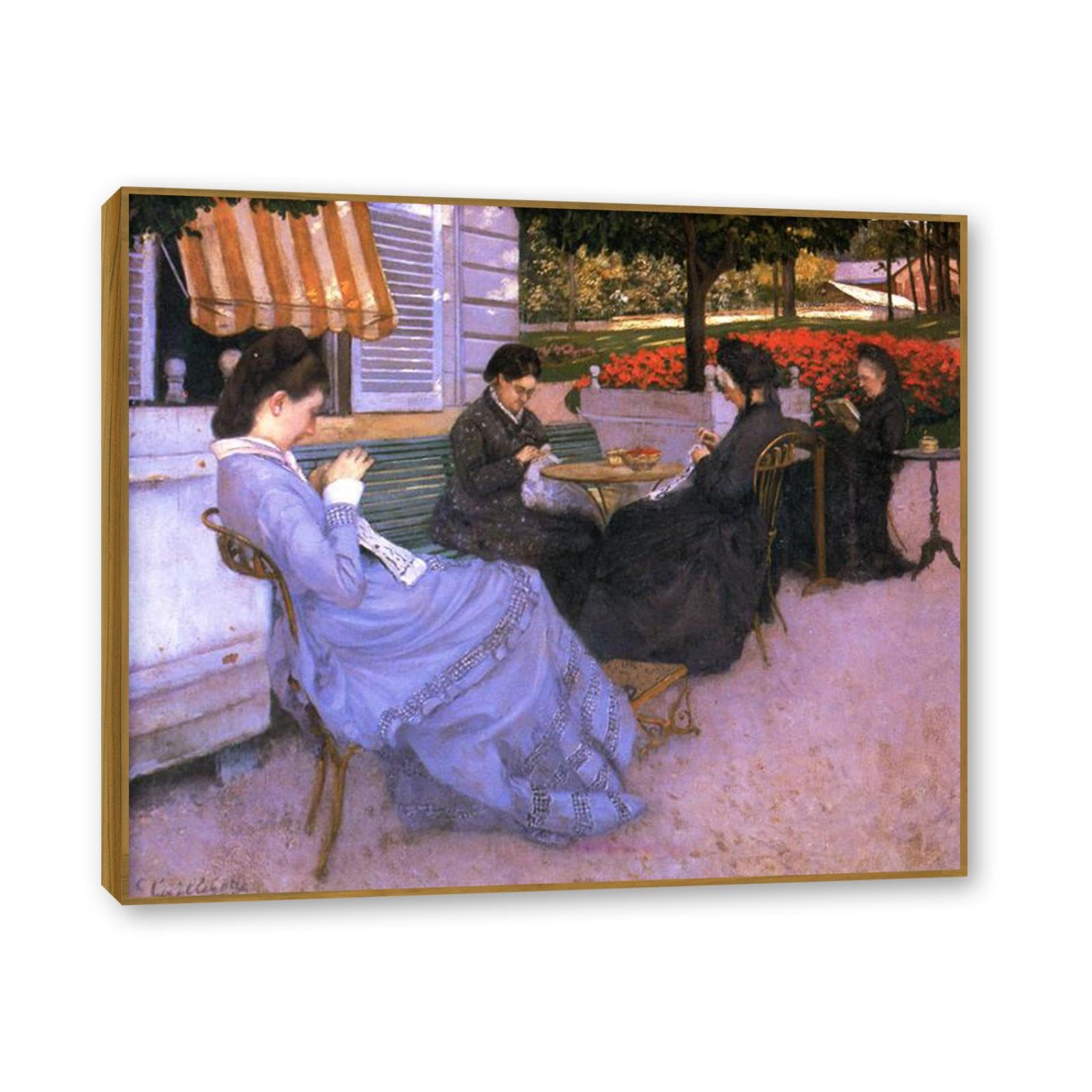 Tableau impressionniste 30x36cm portrait rural cadre teck