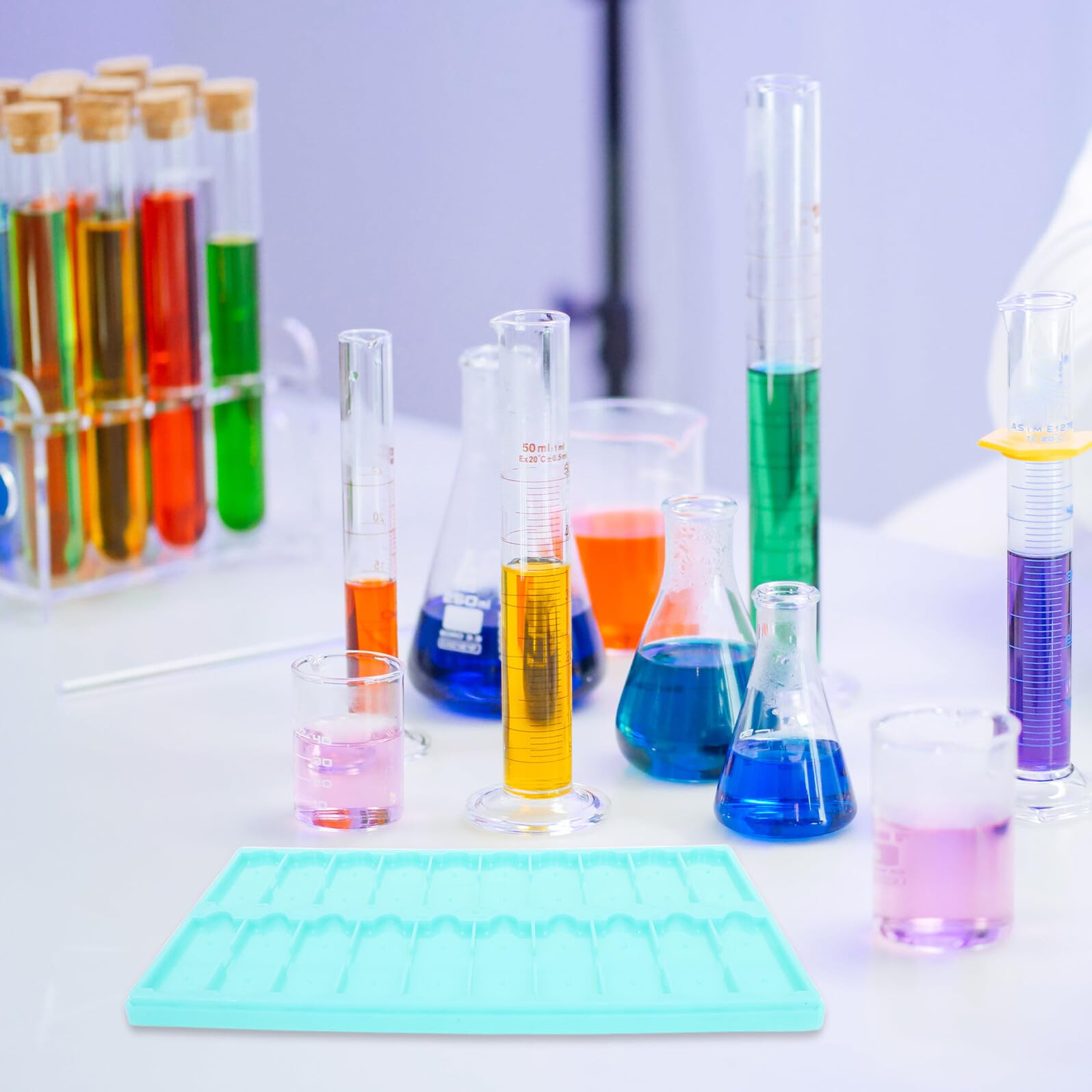 POPETPOP Soporte Diseño Ahorrador de Espacio de Plástico Verde y Experimentos de Diapositivas de Almacenamiento y Fácil Limpieza para Observación Celular Pack de 5 para Laboratorio