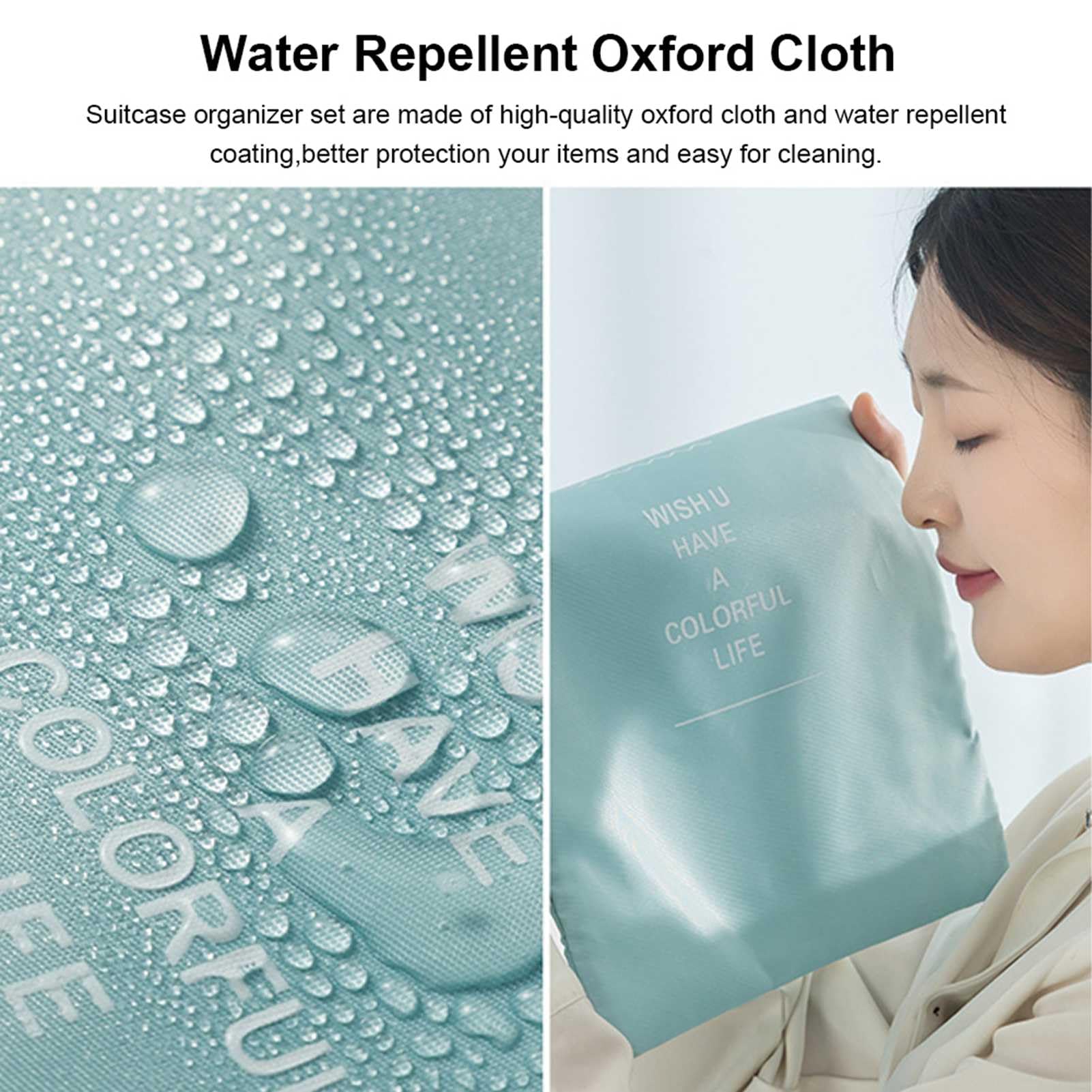 Organizzatori dei Bagagli, 8 Borse da Imballaggio Set, Set di Sacchetti, Organizzatore di Valigie a Prova di Acqua con Borsa per la Biancheria Intima di Scarpe per le Vacanze di (Lake Blue)