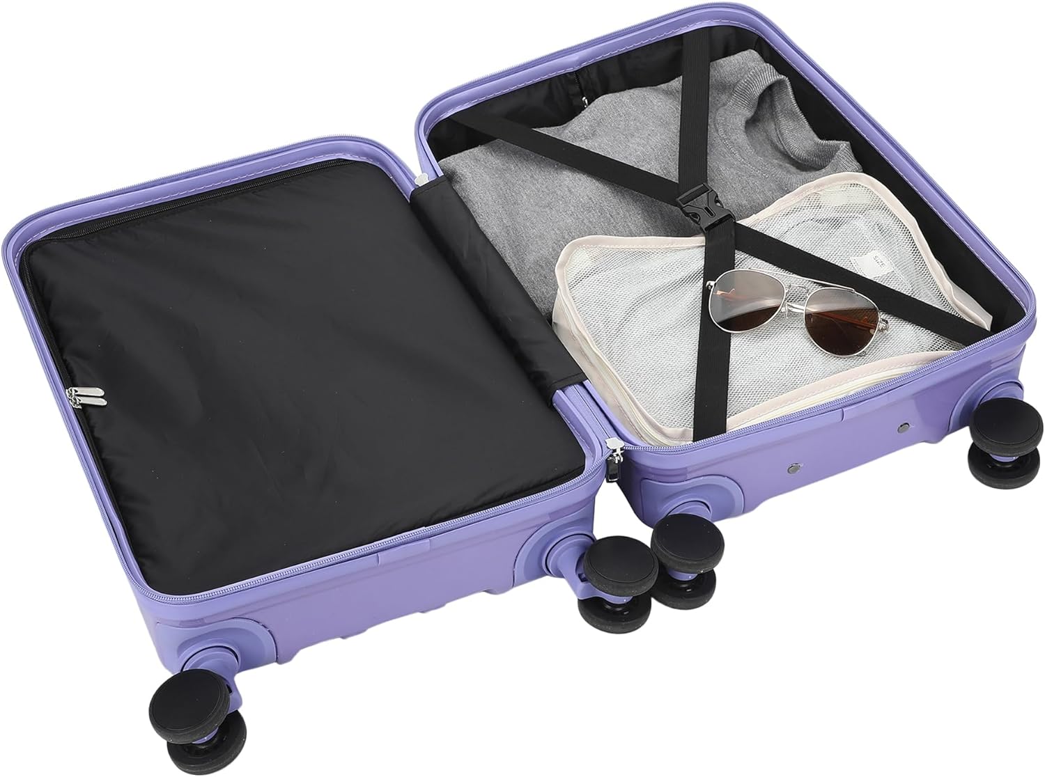 Bioworld Kuromi Monochrome Character light weight 20" Rolling Luggage