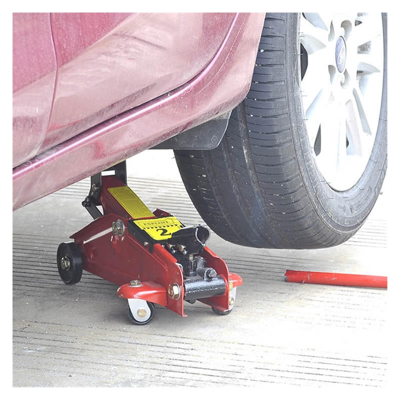 Cric idraulico orizzontale 2T, cric idraulico manuale per auto, martinetto idraulico 2T, kit cric per auto