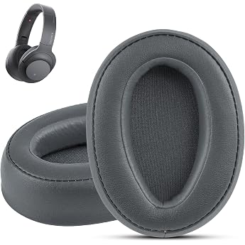 Krone Kalpasmos Earpads for Sony WH-H900N Compatible with MDR-100ABN Headphones Over-Ear Cushion Soft Memory Foam Protein Leather Replacement Ear Pads Headset Repair Part PU Bag Gray
