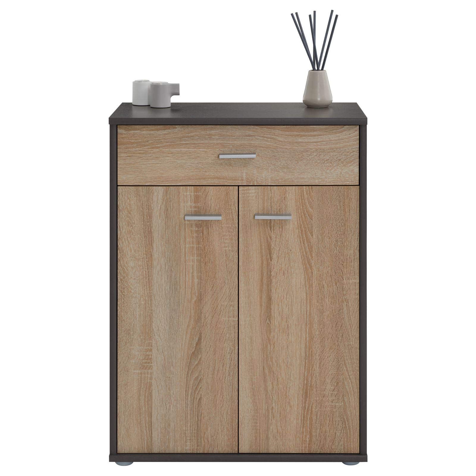 IDIMEX Buffet Salle à Manger Calais L 60 cm Coloris chêne Sonoma avec 2 Portes bahut Bas Meuble de Rangement Style Moderne Commode vaisselier 60 x 84 x 30 cm