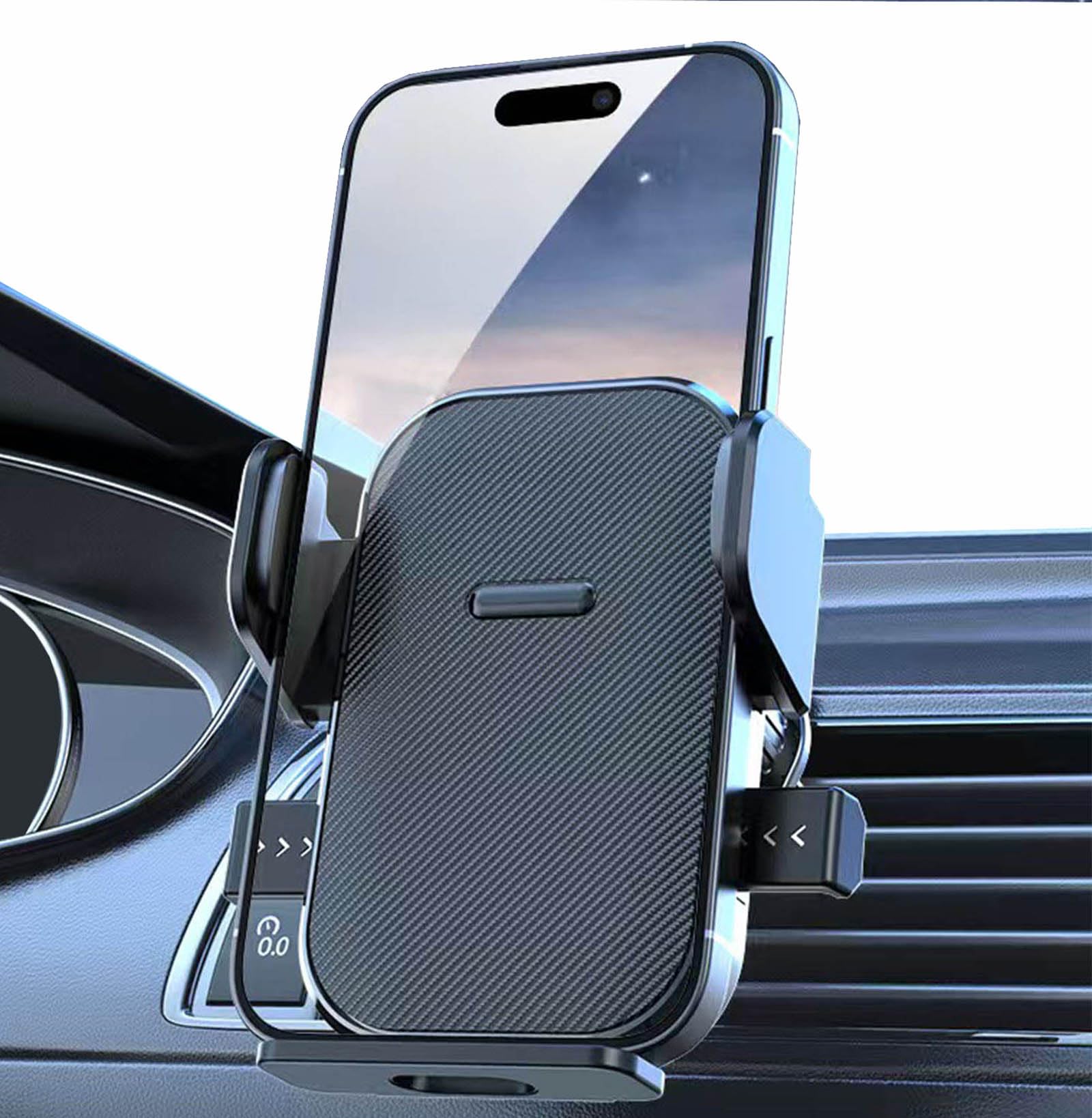 Support Téléphone Voiture Pour Prise D'air - Universel IPhone/Android, Pince Silicone, Rotule 360°, Fixation Stable Triangle